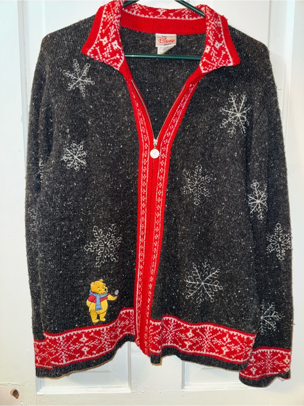Vintage Disney Winnie the Pooh Christmas Sweater Zip Up
